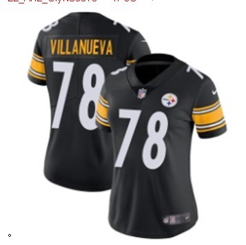 2017 women Pittsburgh Steelers 78 Alejandro Villanueva Nike Black Game Jersey